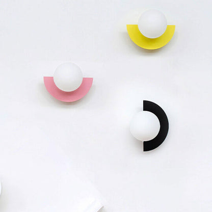Modern Minimalist Glass Globe Wall Sconce | Semi-Circle Design