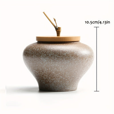 Ceramic Tea, Coffee & Sugar Canisters | Bamboo Lid Storage Jars