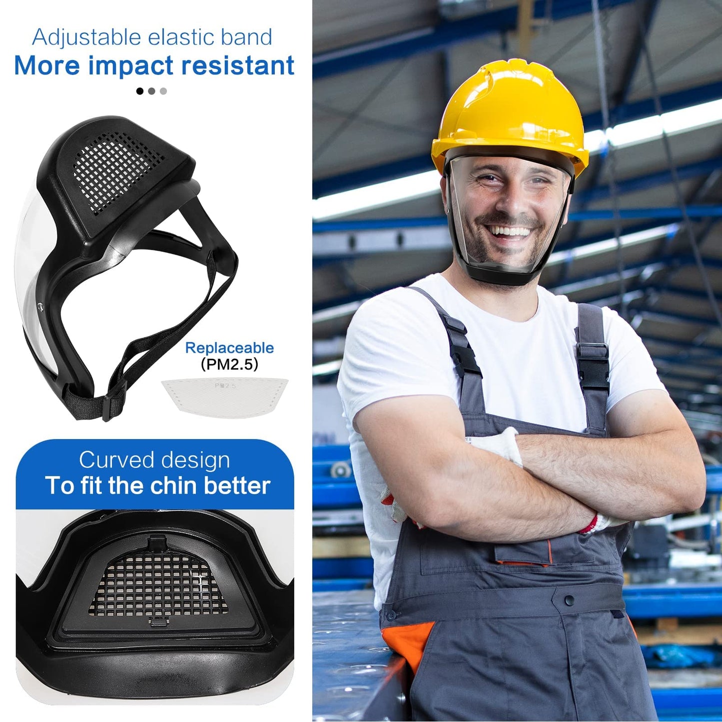 Face Shield Safety Goggles Anti Fog Clear Polycarbonate