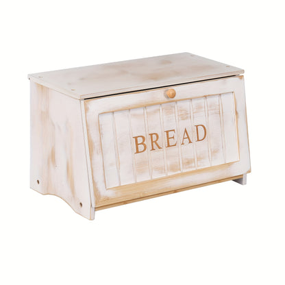 Vintage Wooden Bread Box | Black Large-Capacity Food Storage