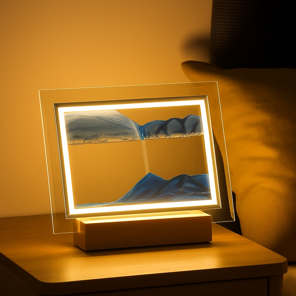 Flowing sand art lamp | Warm LED frame light