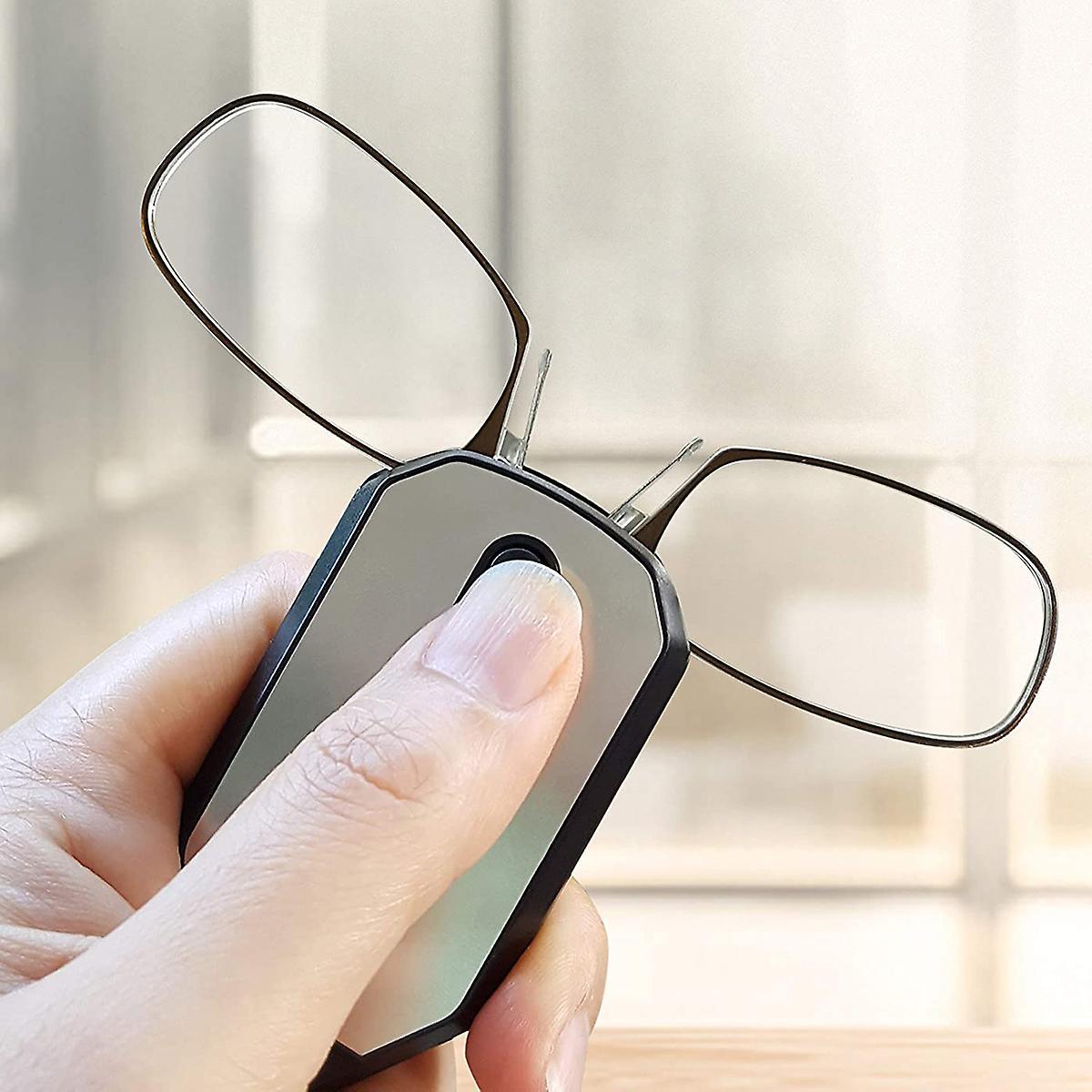 Reading Glasses Keychain Portable Compact Nose Clip Eyeglasses