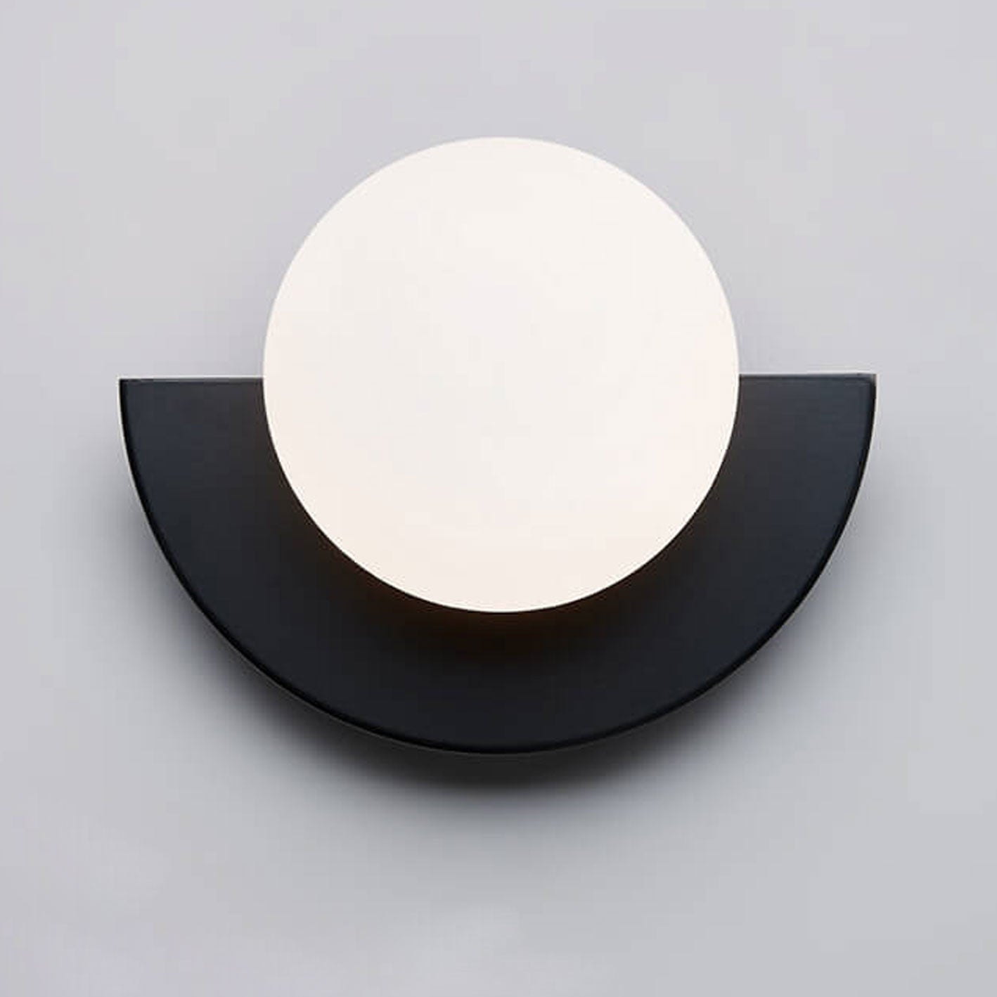 Modern Minimalist Glass Globe Wall Sconce | Semi-Circle Design