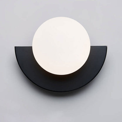 Modern Minimalist Glass Globe Wall Sconce | Semi-Circle Design