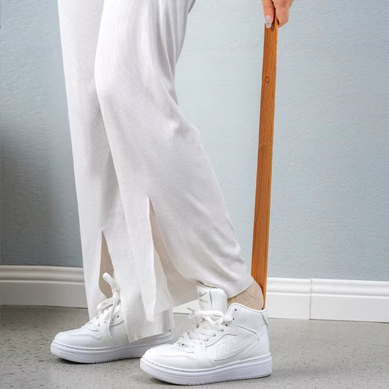 Shoe Horn Long Handle Ergonomic Metal Shoe Helper Tool Easy Wear Aid