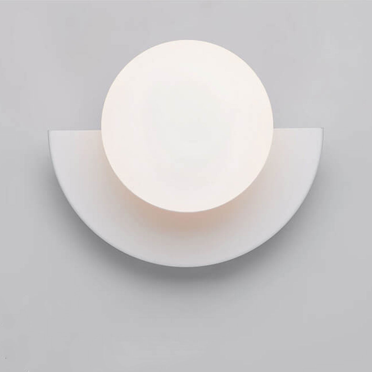 Modern Minimalist Glass Globe Wall Sconce | Semi-Circle Design