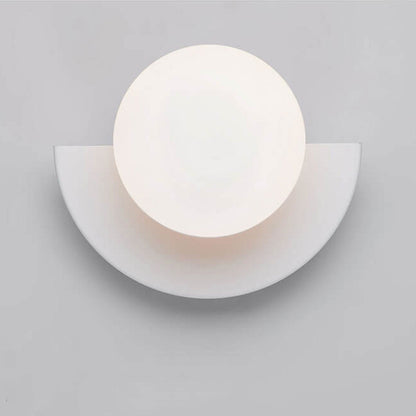 Modern Minimalist Glass Globe Wall Sconce | Semi-Circle Design