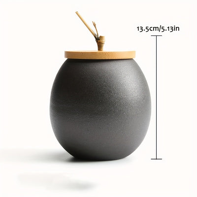 Ceramic Tea, Coffee & Sugar Canisters | Bamboo Lid Storage Jars