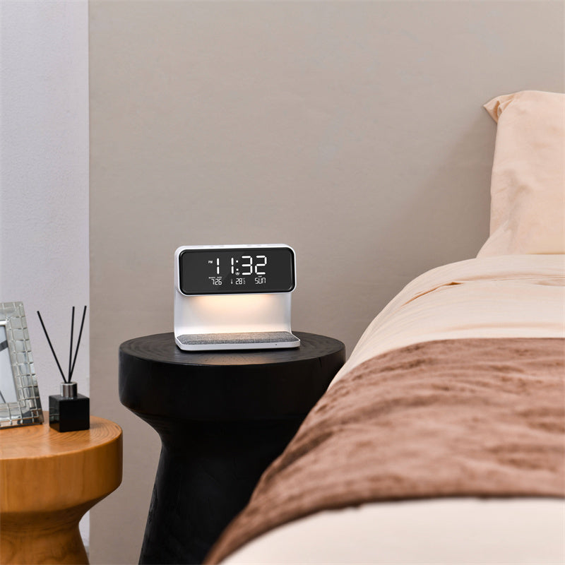 Bedside Lamp with Wireless Charger | 3-in-1 nightstand hub