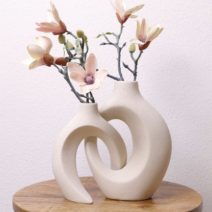 Flower Vase Ceramic Woven Decorative Table Centerpiece
