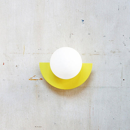 Modern Minimalist Glass Globe Wall Sconce | Semi-Circle Design