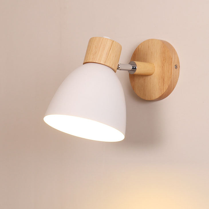 Modern Macaron Wall Light | Iron & Wood Wall Sconce
