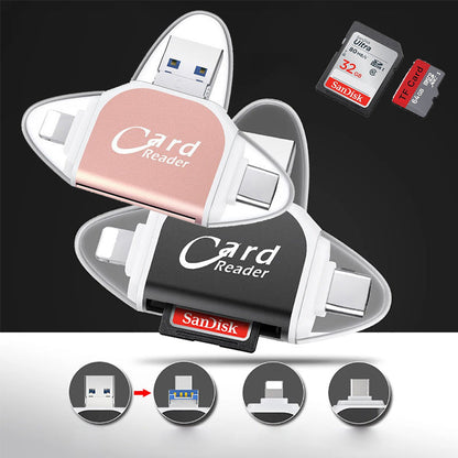 Memory Card Reader USB C Multi Device 4 in 1 File Transfer Adapter