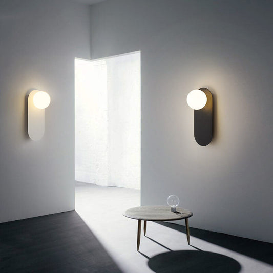 Nordic Minimalist Oval Wall Sconce | Glass Globe Design