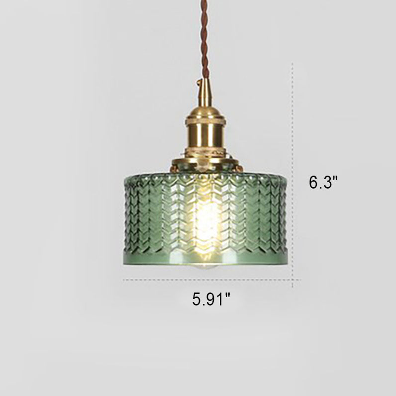 Vintage Brass & Glass Pendant Light | Japanese-Inspired Design