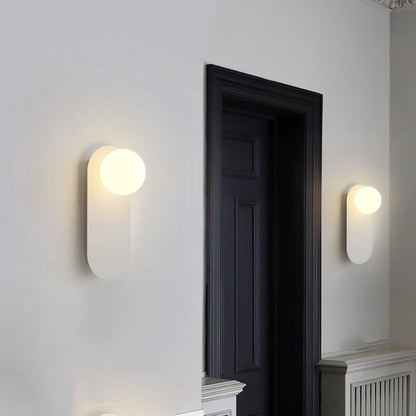 Nordic Minimalist Oval Wall Sconce | Glass Globe Design