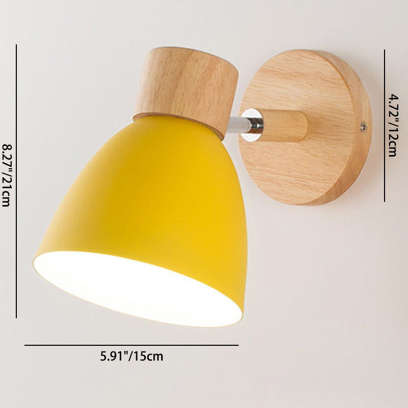 Modern Macaron Wall Light | Iron & Wood Wall Sconce