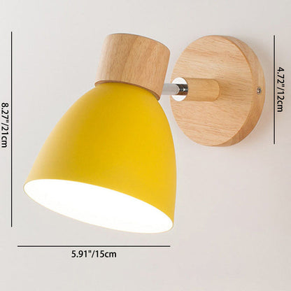 Modern Macaron Wall Light | Iron & Wood Wall Sconce