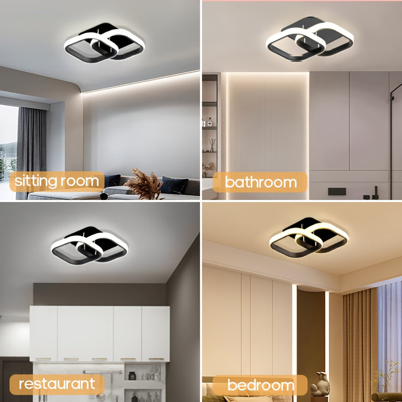 Modern Square LED Ceiling Light | 3-Colour Dimmable with Wall Control