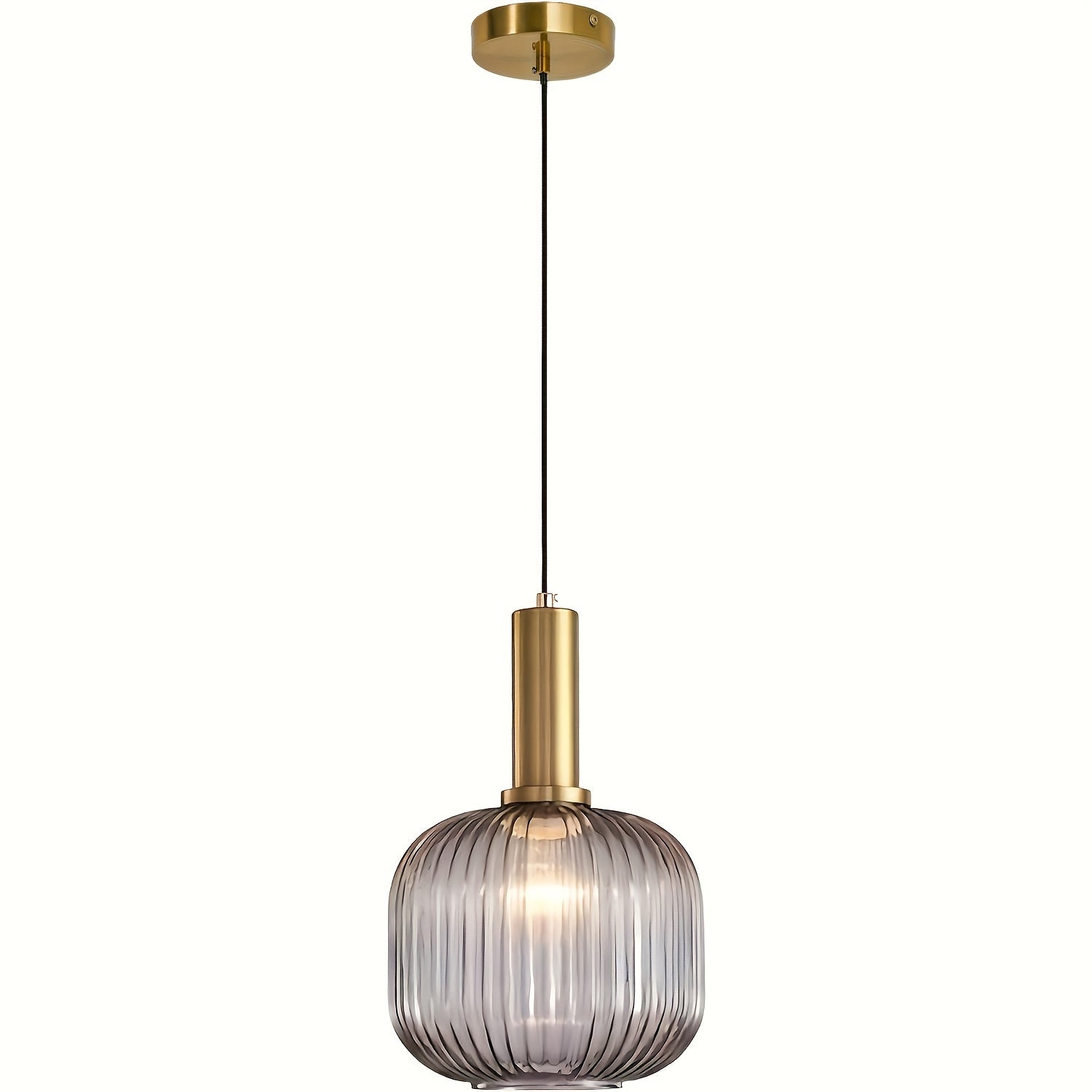 Modern Farmhouse Glass Pendant Light | Golden Finish | Kitchen Island Lighting