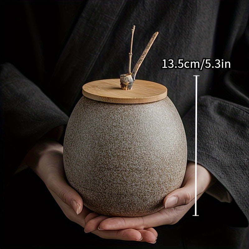 Ceramic Tea, Coffee & Sugar Canisters | Bamboo Lid Storage Jars