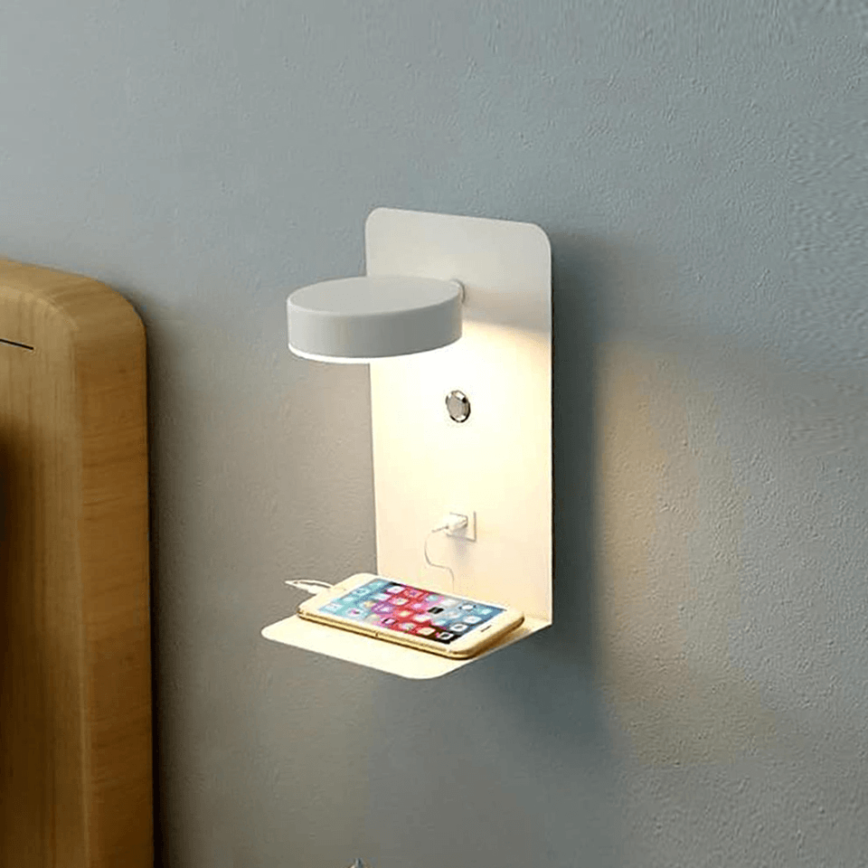 Wall Lamp | Adjustable LED Shelf Light with USB Charging