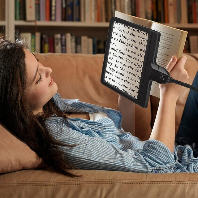 Magnifying Glass Floor Lamp 5X LED Reading & Craft Light with Adjustable Gooseneck