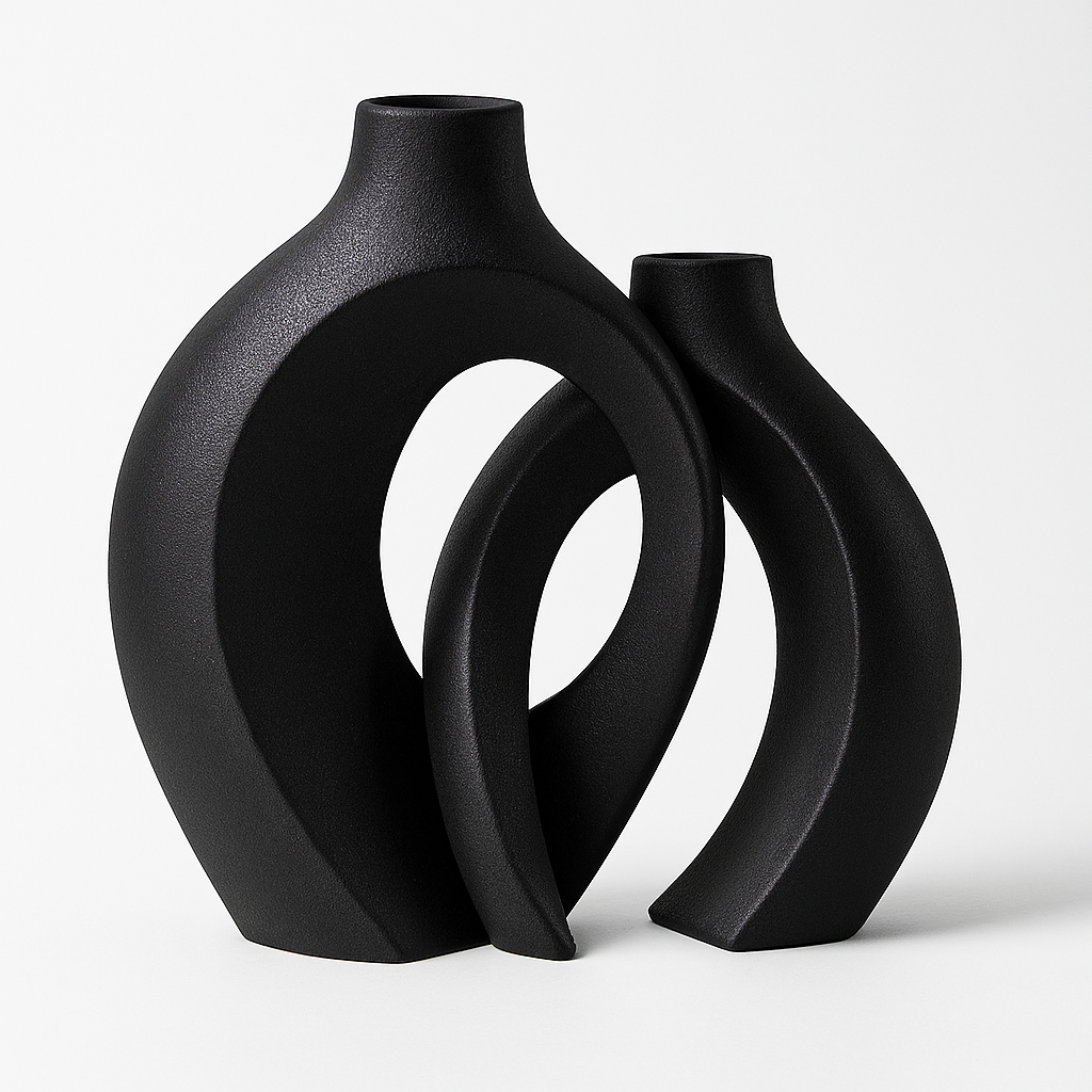 Modern Ceramic Vase Set | Sculptural Minimalist Design