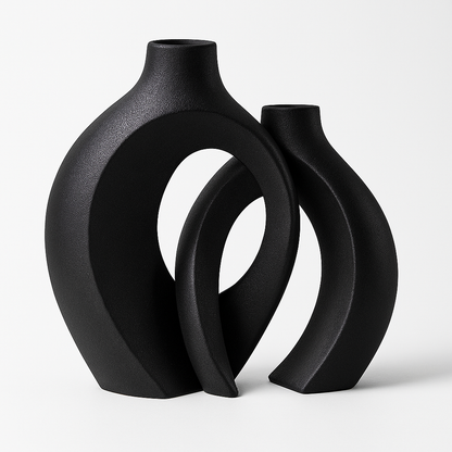 Modern Ceramic Vase Set | Sculptural Minimalist Design