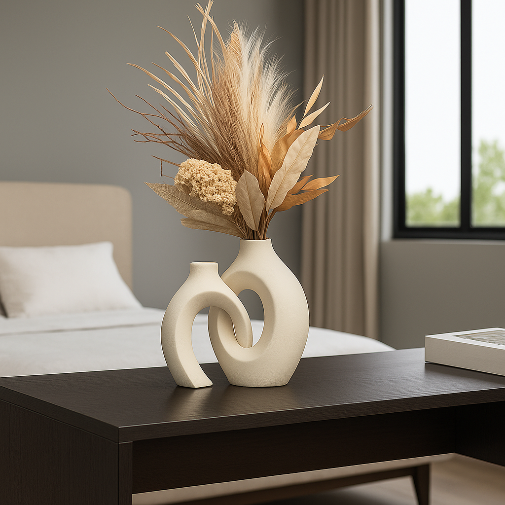 Modern Ceramic Vase Set | Sculptural Minimalist Design