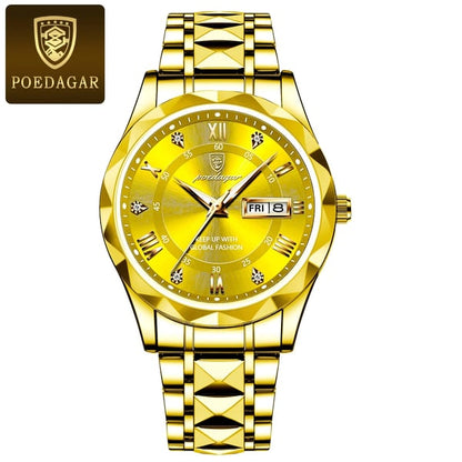 Men’s Stainless Steel Quartz Watch 41mm with Luminescent Hands & Date