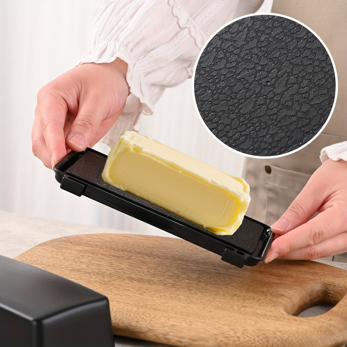 Food-Grade PP Butter Dish with Knife Set | Plastic Butter Container