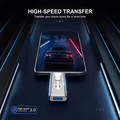 4-In-1 USB Flash Drive | Quick Phone File Backup