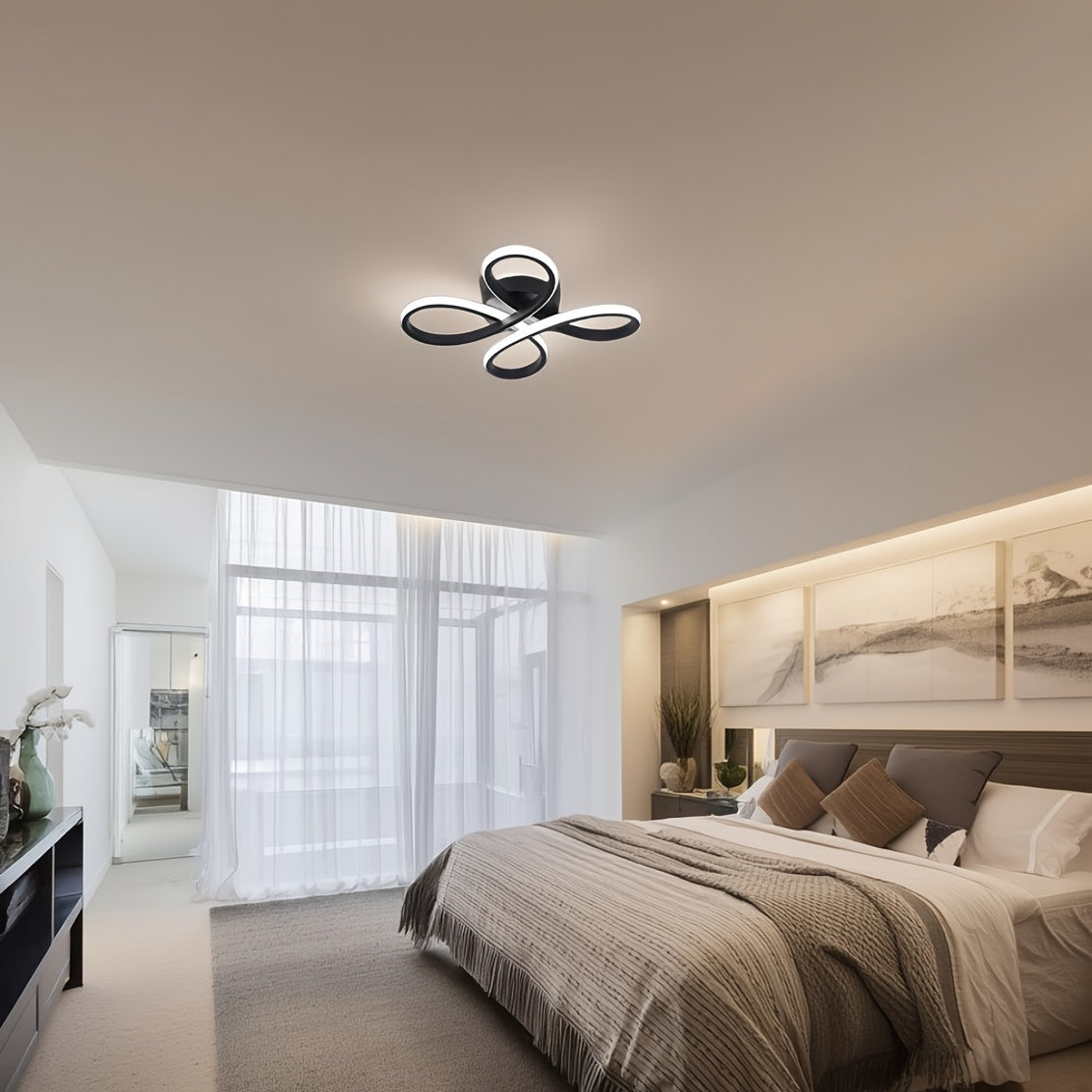 Modern Butterfly LED Ceiling Light | 3-Colour Dimmable with Wall Control