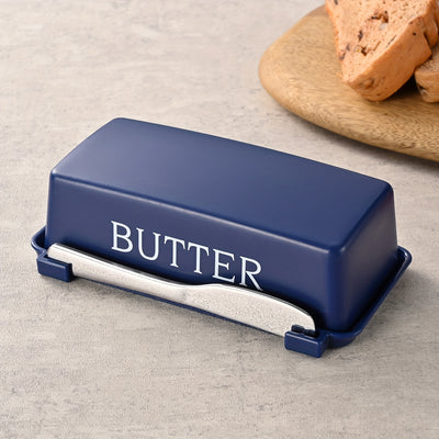 Food-Grade PP Butter Dish with Knife Set | Plastic Butter Container