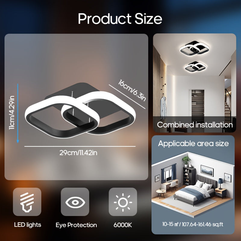 Modern Square LED Ceiling Light | 3-Colour Dimmable with Wall Control