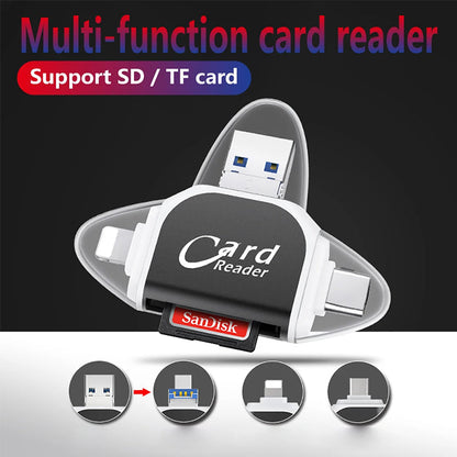 Memory Card Reader USB C Multi Device 4 in 1 File Transfer Adapter