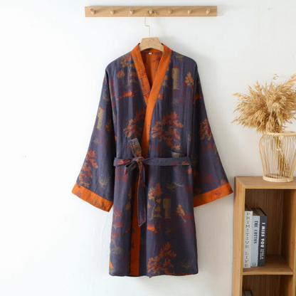 Bathrobe Cotton Kimono Robe Soft Lightweight Lounge Wear