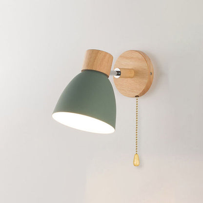 Modern Macaron Wall Light | Iron & Wood Wall Sconce