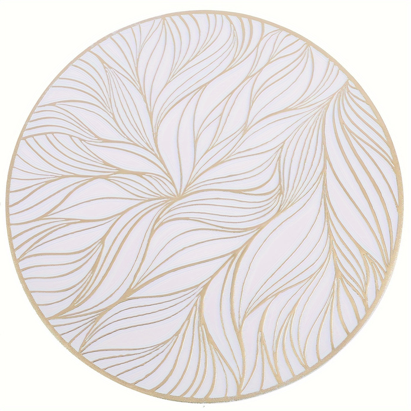 Round PVC Placemats with Golden Foil | Heat-Resistant & Stylish Table Mats