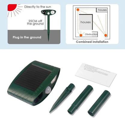 Animal Repeller Solar Ultrasonic Motion Sensor Outdoor