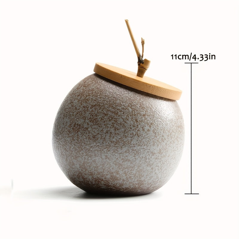 Ceramic Tea, Coffee & Sugar Canisters | Bamboo Lid Storage Jars