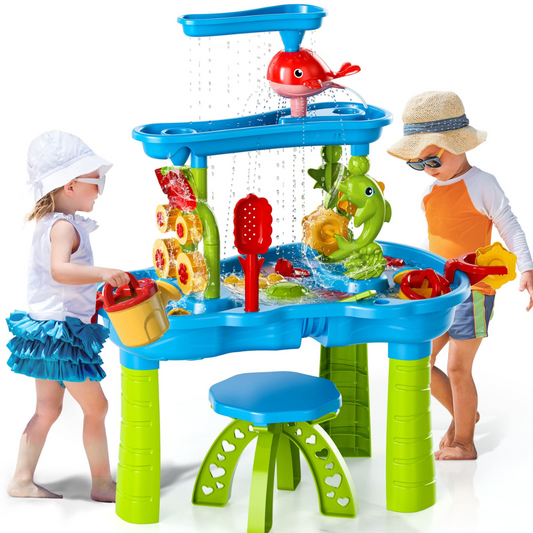 Kids Water Table Sand Play Activity Set Outdoor Toy Table