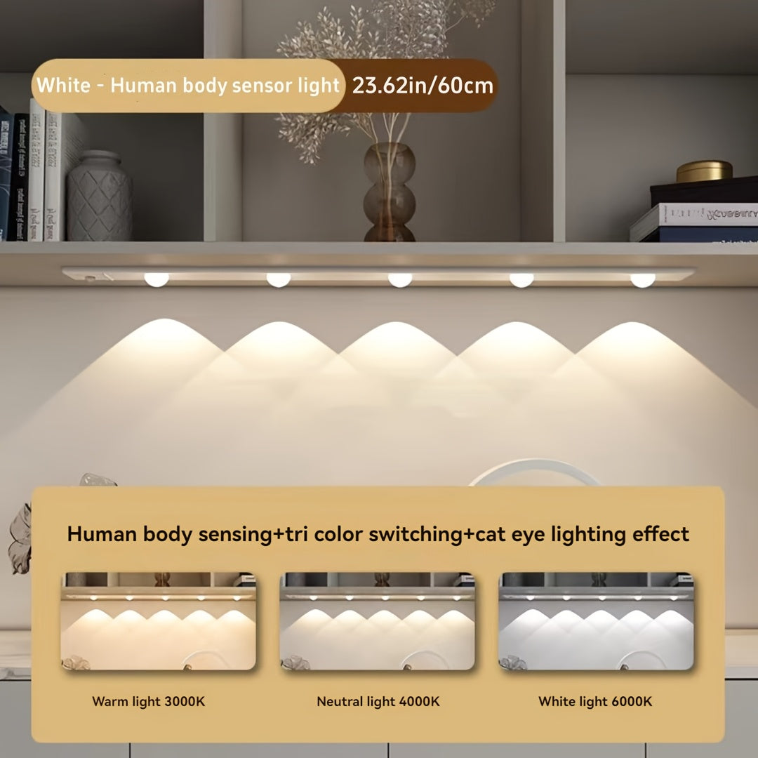 Motion Sensor LED Cabinet Light | USB Rechargeable with 3-Colour Dimming