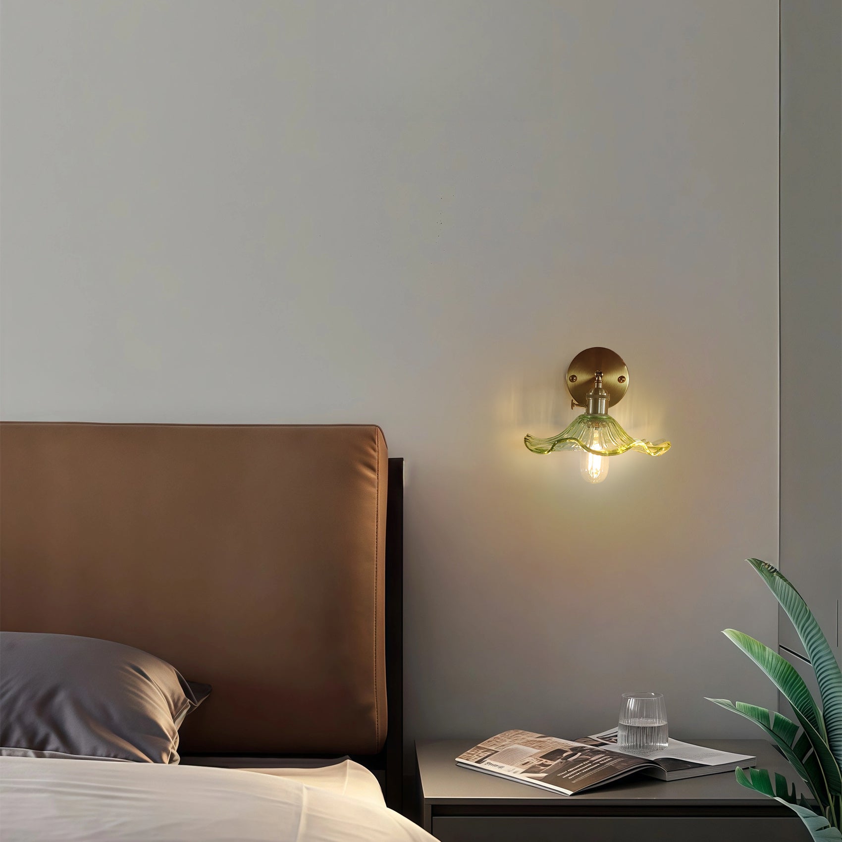 Nordic Glass Wall Sconce | Curved Shade Vintage Wall Light