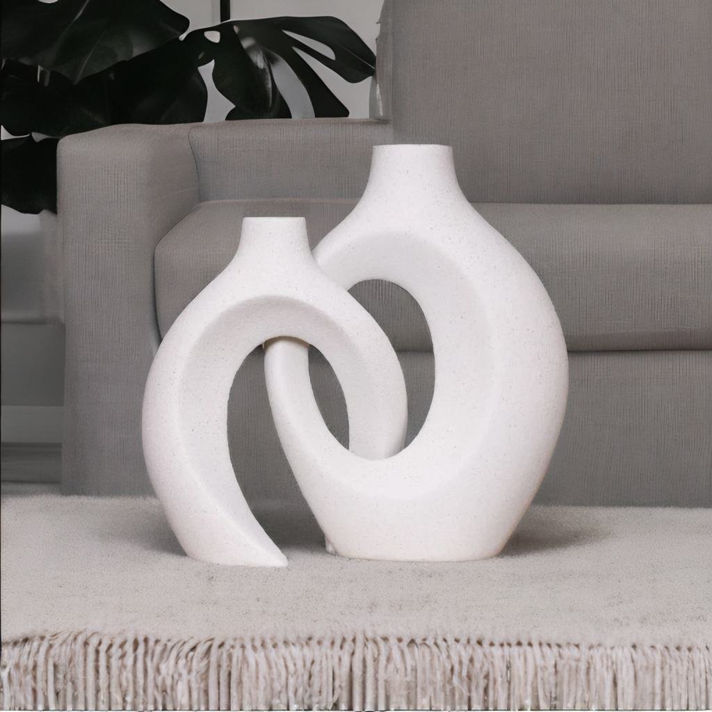 Flower Vase Ceramic Woven Decorative Table Centerpiece