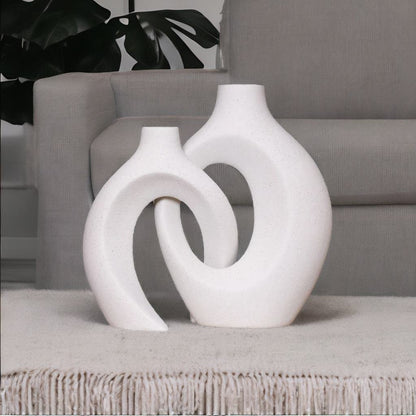 Flower Vase Ceramic Woven Decorative Table Centerpiece