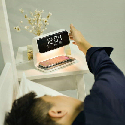 Bedside Lamp with Wireless Charger | 3-in-1 nightstand hub