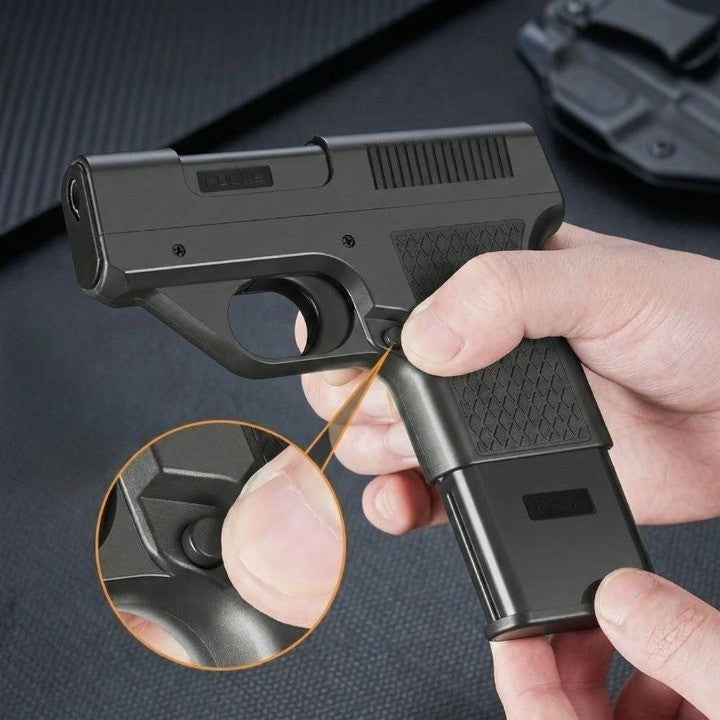 Butane Lighter Jet Flame Metal Gun Style with Storage