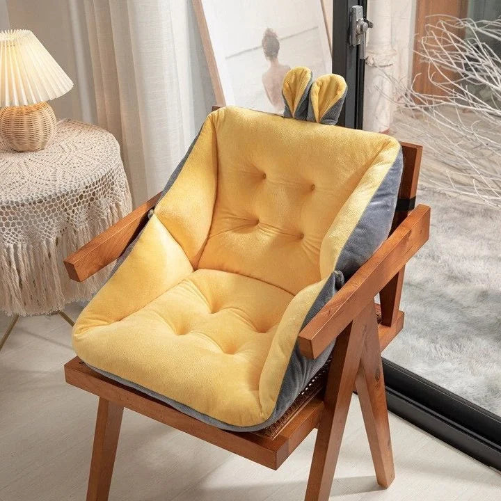 Chair seat cushion with back support | Non-slip strap design
